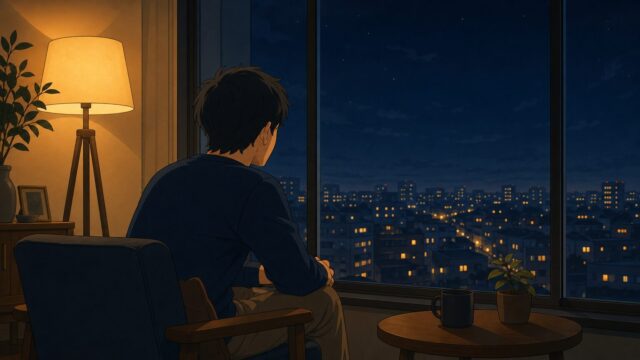 同時進行に罪悪感を感じる30代男性のイラスト